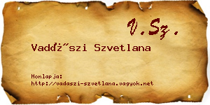 Vadászi Szvetlana névjegykártya